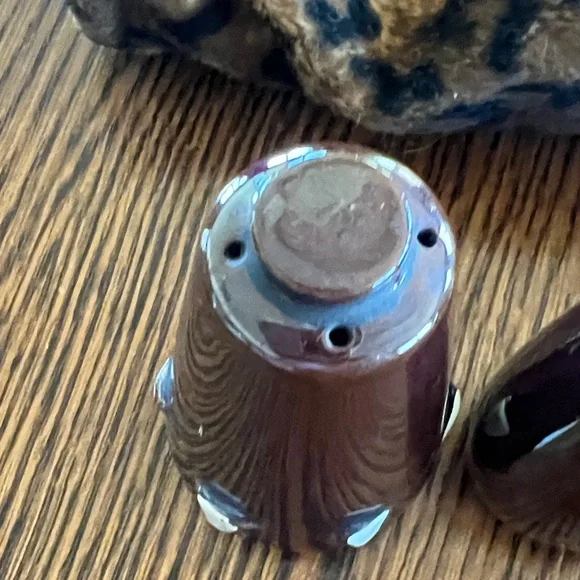 Vintage Black Ceramic Salt and Pepper Shakers - Picture 6 of 11